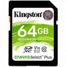 Memoria sdxc 64gb kingston canvas select plus uhs - i u3 - cl10 - r: 100mb - s w:85mb - s