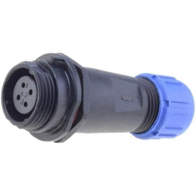 Conector Redondo IP68 - Hembra | 4 Pines | Rosca Exterior | Aéreo