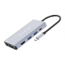 Adaptador Conceptronic Usb-c 10en1 100w Gris