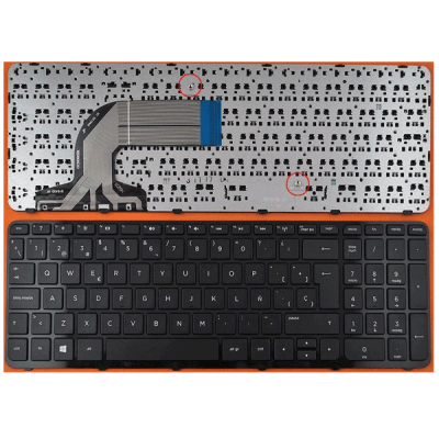 Teclado compatible para portátil HP Pavilion 15-e / 15-n / 250 g3 / 17-e / 15-r / negro win8 con marco