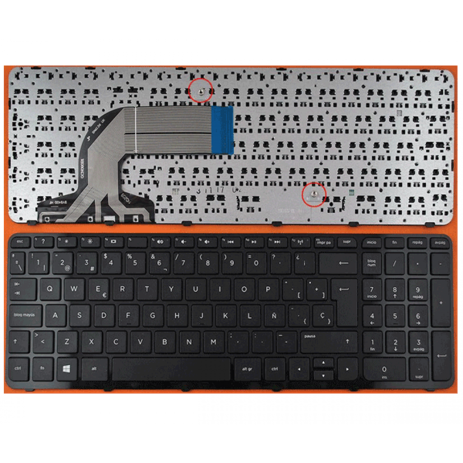 Teclado para portátil Hp Pavilion 15-e / 15-n / 250 g3 / 17-e / 15-r / negro win8 con marco