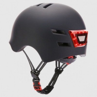 YOUIN CASCO CON LED FRONTAL Y TRASERO NEGRO (TALLA L)