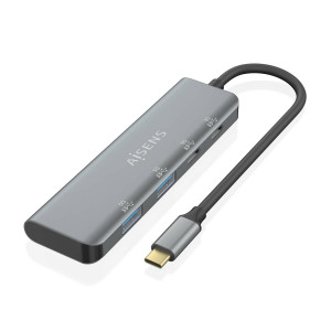 Aisens - Hub Usb 3.2 Gen1 5G Usb-C, Usb-C/M-2Xusb-C/H-2Xusb-A/H, Gris,