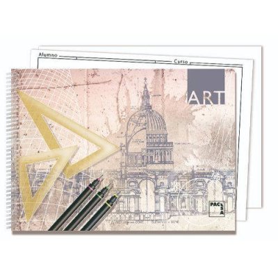 CUADERNO BLOCKS DIBUJO ART 140 GRS. FOLIO PROLONGADO 20 HOJAS 2 TALADROS LISO CON RECUADRO PACSA 18848