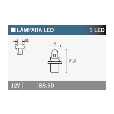 Caja de 10 lámparas 1LED B8.5D B8.5D