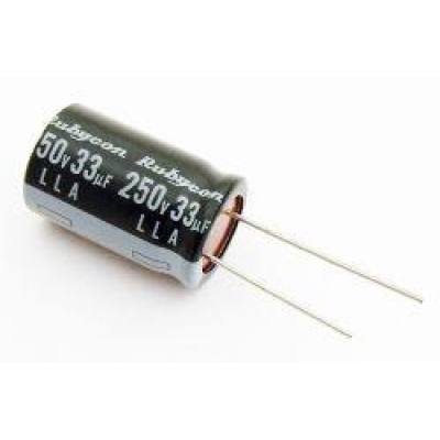 Condensador Electrolítico RADIAL 33uF 250Vdc 105ºC
