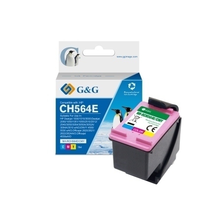 G&G HP 301XL Color Cartucho de Tinta Remanufacturado - Muestra Nivel de Tinta - Reemplaza CH564EE/CH562EE