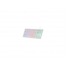 Mars Gaming MK023, Teclado Gaming TKL, Tecnología Híbrida H-Mech, Iluminación FRGB Rainbow, Anti-ghosting, Compatibilidad Universal, Blanco, Idioma
