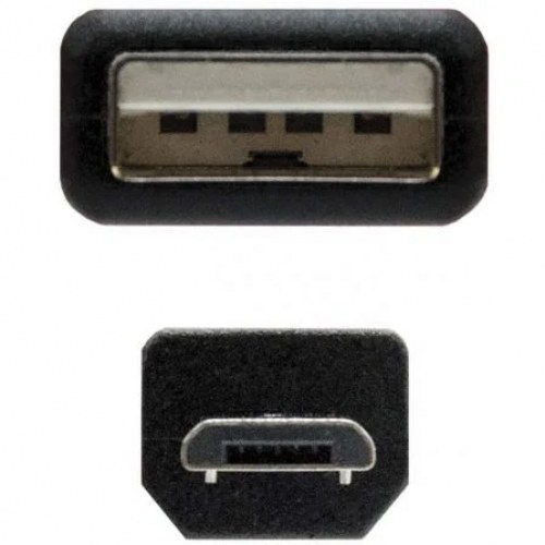 Cable USB 2.0 Nanocable 10.01.0501/ USB Macho - MicroUSB Macho/ 1.8m/ Negro