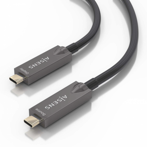 AISENS - CABLE USB 3.1 GEN2 10GBPS AOC 4K@60HZ 3A 60W E-MARKER, TIPO USB-C/M-USB-C/M, NEGRO, 15M