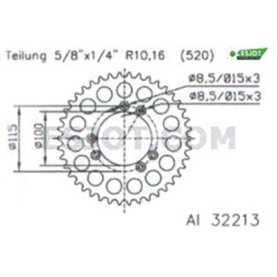 Corona ESJOT Aluminio 51-32213 41 dientes 51-32213-41