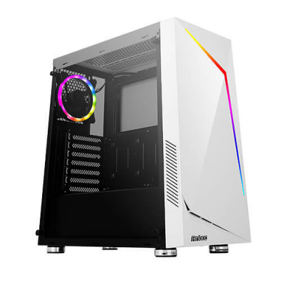 Caja ordenador gaming antec nx300 atx 2 x usb 2.0 1 x usb 3.2 sin fuente blanco