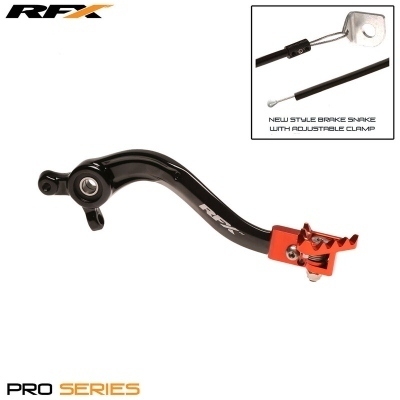 Pedal de freno trasero RFX Pro FT (negro/naranja) FXRB5040099OR