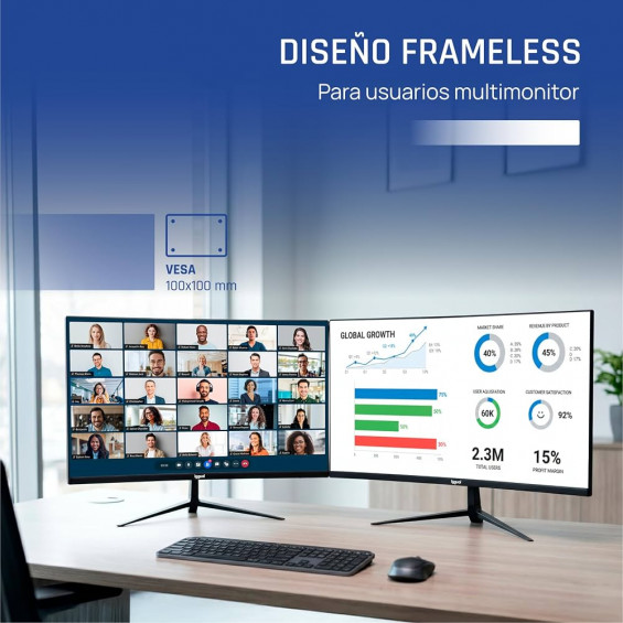 Monitor iggual ML27SDP, 27 pulgadas, Full HD, IPS, 120 Hz, 1 ms, 99 % sRGB, altavoces 2×2 W, HDMI, DisplayPort, VGA, negro - imagen 5