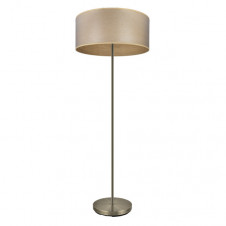 Pie Salon Tania 1xe27 Cuero/madera Clara 162x40x40 Cm