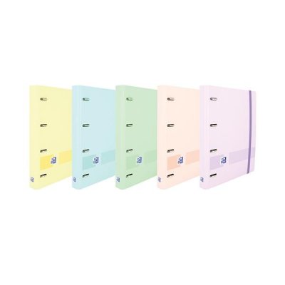OXFORD CARPETA EUROPEANBINDER LIVE GO 4 ANILLAS 25MM CUADRICULA 5X5 A4+ COLORES PASTEL