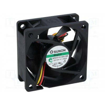 VENTILADOR 12Vdc 60x60x25mm 1,56W 3 Cables VAPO Sunon