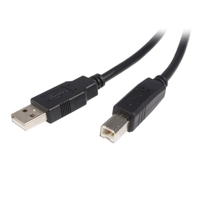 Cable USB de 5m para Impresora - 1x USB A Macho - 1x USB B Macho - Adaptador Negro