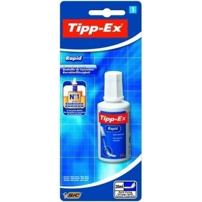 Tipp-Ex Rapid Liquido Corrector 20ml - Formula de Secado Rapido - Aplicador de Espuma