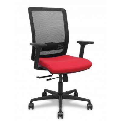 Silla Haches traslack malla negra asiento bali rojo brazos 2D ruedas 65mm