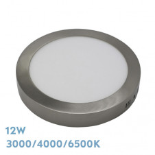 Downlight Superf.diorita 12w 3000k-4000k-6500k Niquel 1080lm 3,5x17x17 Cm