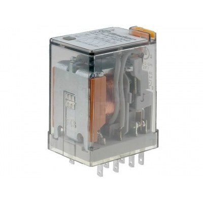 Relé 24Vac 7A/250Vac 4Ctos Pulsador de Prueba FINDER