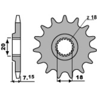 PBR Steel Standard Front Sprocket 432 - 520 432.11.18NC