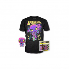 Pop & tee marvel spiderman black light funko + camiseta talla l