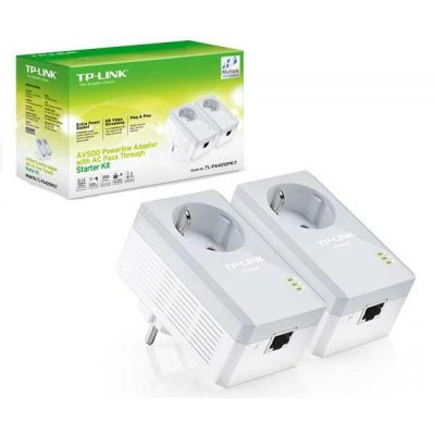 Adaptador Powerline TPLink TL-PA4010P KIT 600Mbps/ Alcance 300m/ Pack de 2
