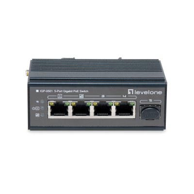 IGP-0501 switch Gigabit Ethernet (10/100/1000) Energía sobre Ethernet (PoE) Negro