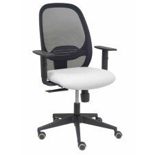 Piqueras y Crespo Silla Cilanco negra malla negra asiento bali blanco brazo regulable.