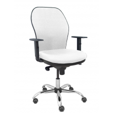 Piqueras y Crespo Silla Jorquera respaldo bali blanco asiento bali blanco base cromada y ruedas parqu