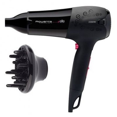 SECADOR DE PELO ROWENTA ELITE POWERLINE +2200 - 2200W - 2 AJUSTES TEMPERATURA - CONCENTRADOR - DIFUSOR - CABLE 1.8M