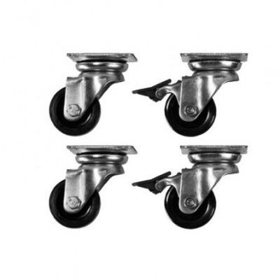 Kit 4 Ruedas para Rack Phasak PHC 9085 / 2 Ruedas con Freno
