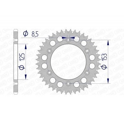 Corona AFAM aluminio ultraligera 11212 - Paso 520 11212+46