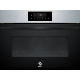 Horno compacto Balay 3CB4821X3, Pirolítico, Hidrolítico, abatible, multifunción, 7 funciones, 47 litros, 45.5 x 59.4 x 54.8 cm, clase A, acero...