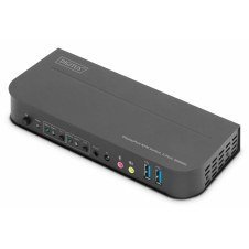 Digitus Conmutador KVM, 2 puertos, 4K60Hz, 2 DP in, 1 DP/HDMI out