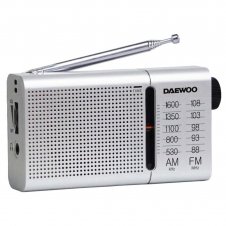 Daewoo DW1037 Radio AM/FM con Altavoz y Antena Plata
