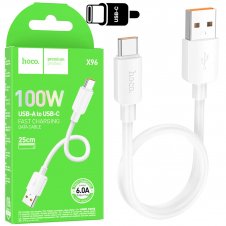 Hoco X96 Cable Hyper 100W Type-C 0.25 Metros White