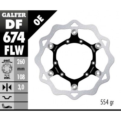 Disco de freno Wave® GALFER DF674FLW