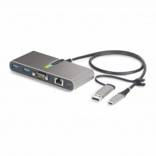 StarTech.com Hub Ladrón USB-C de 2 Puertos USB-A de 5Gbps con Red RJ45 Ethernet Gigabit y Puerto Serie DB9 RS232 FTDI - Concentrador USB - Entrega de