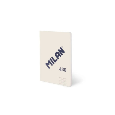 Milan 430 Libreta Encolada Formato A6 Cuadricula 5x5 - 48 Hojas de 95 gr/m2 - Microperforado - Tapa Blanda - Color Beige