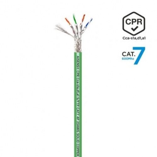 Bobina de Cable RJ45 SFTP AWG23 LSZH CPR Cca Aisens A146-0668 Cat.7/ 500m/ Verde