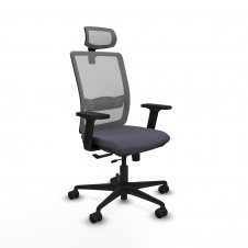 Piqueras y Crespo Haches traslack malla gris bali gris oscuro brazos 2D base nailon cabecero malla 2D ruedas 65mm nailon