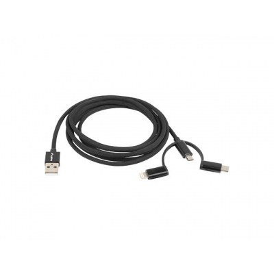Cable usb lanberg 3en1 - usb - c machomicro usb macholightning macho 1.8m