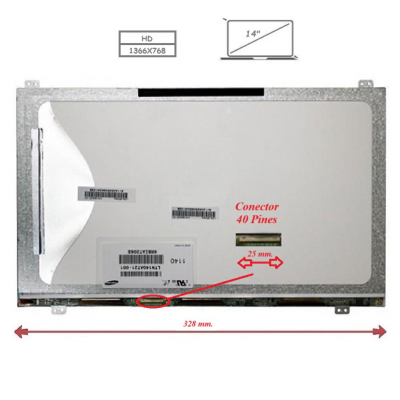 Pantalla para portátil LED 14 Slim 40 Pines WXGA