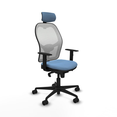 Jorquera sincro malla blanca bali azul cielo brazos 1D base nailon cabecero 2D ruedas 65mm nailon