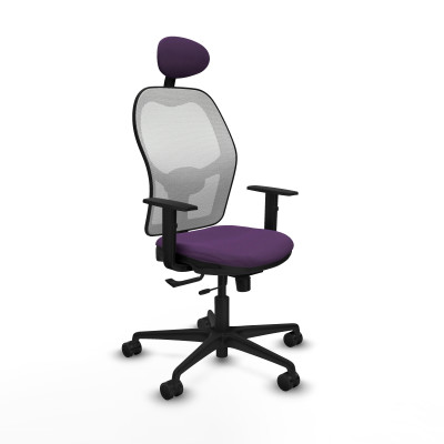 Jorquera traslack malla blanca bali morado brazos 1D base nailon cabecero fijo ruedas 65mm nailon