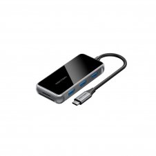Vention Docking USB Tipo-C TFMHB/ 1xHDMI/ 3xUSB/ 1xUSB Tipo-C PD/ 1xLector Tarjetas SD y MicroSD/ Gris