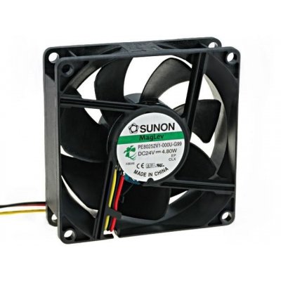 VENTILADOR 24Vdc 80x80x25mm 4,56W 3 Cables VAPO Sunon